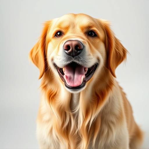A golden retriever smiling during a pet photography session with Luminary Lens Studio in Charlotte