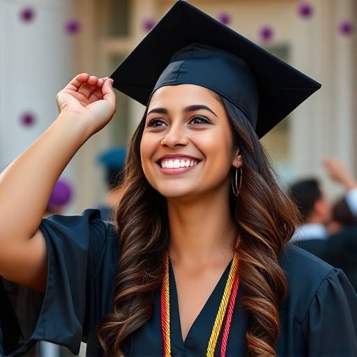 A graduate celebrating their graduation with a professional photo shoot by Luminary Lens Studio