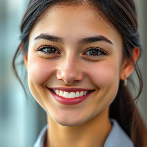 Close-up headshot of a young professional woman with a confident smile