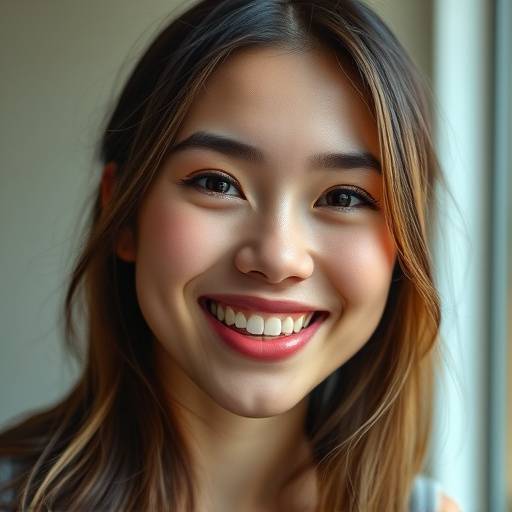 Close-up portrait of a young woman smiling